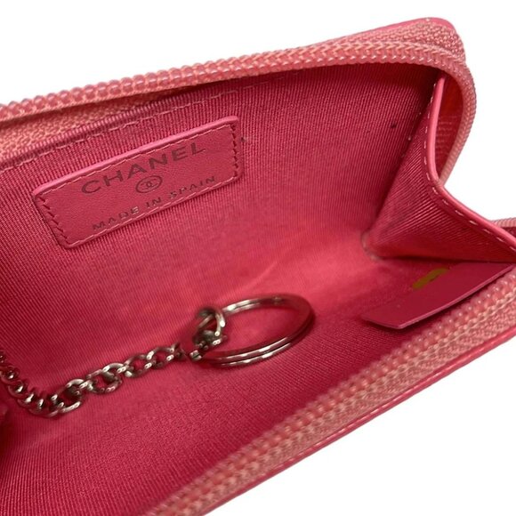 CHANEL - Pink Calfskin Coin Case - Picture 3 of 4